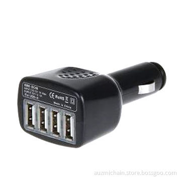4 USB Car Charger for iPad, iPhone, iPod, MP3 Player